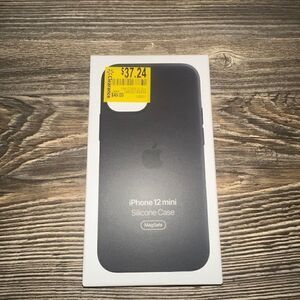 Apple iPhone 12 mini black silicone case with MagSafe. NWT.